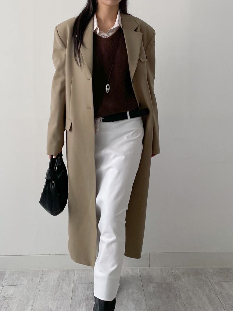[SS] Flannel Pocket Overfit Long Coat