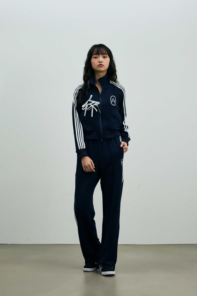 RIBBON JERSEY TRACK PANTS / NAVY