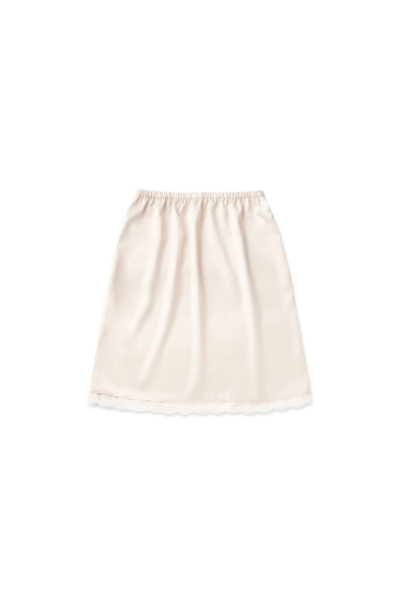 Satin midi skirt_ivory