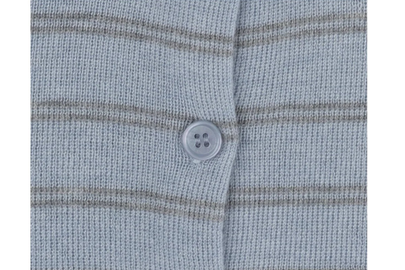 SOFT STRIPED KNIT CARDIGAN (GRAY)