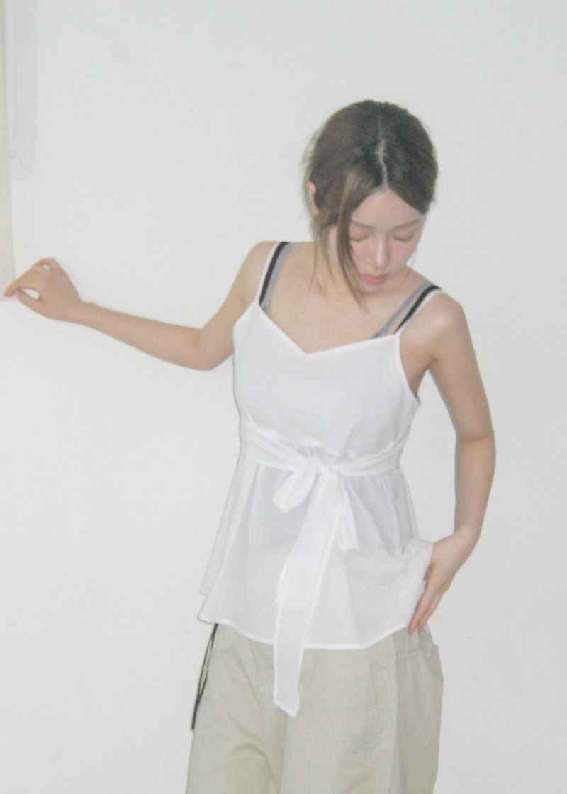 RIBBON STRAP BUSTIER TOP