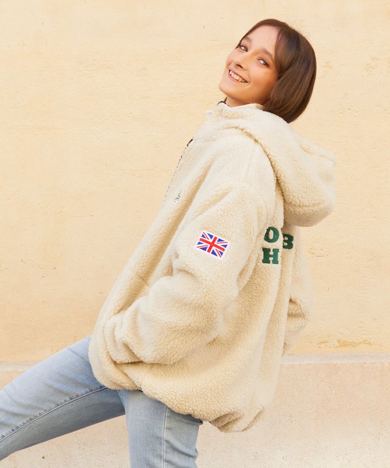 RCH fleece oversized Jacket ivory