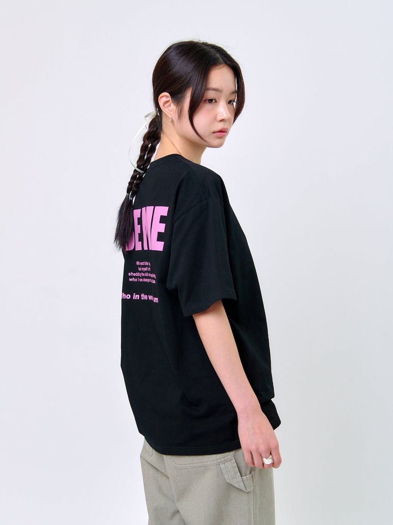 RABBIT T-SHIRT_Black/Pink