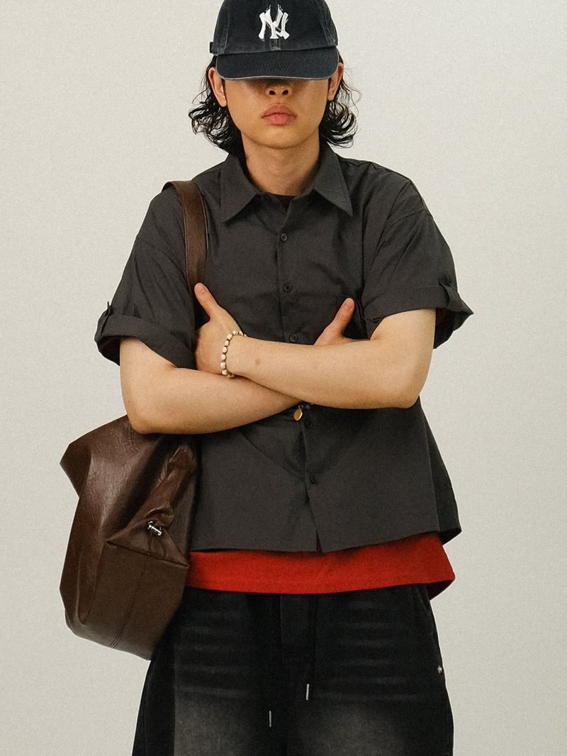 DEE Crop Roll-up Half Work Shirts