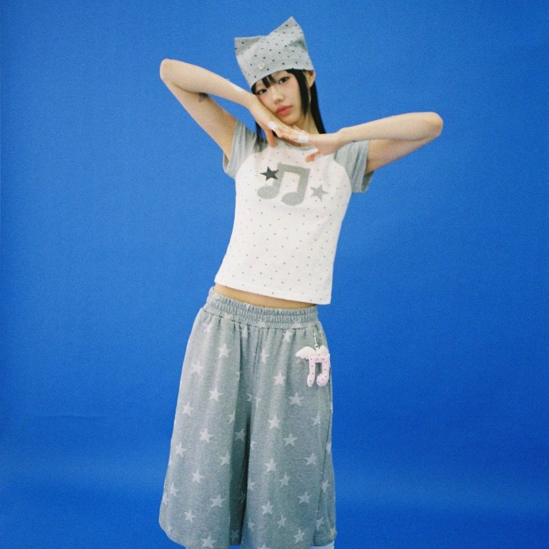 Melody Star Raglan T-shirt - WHITE
