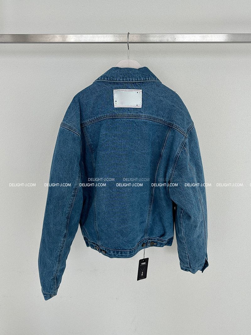 Double-sided reversible denim padded coat