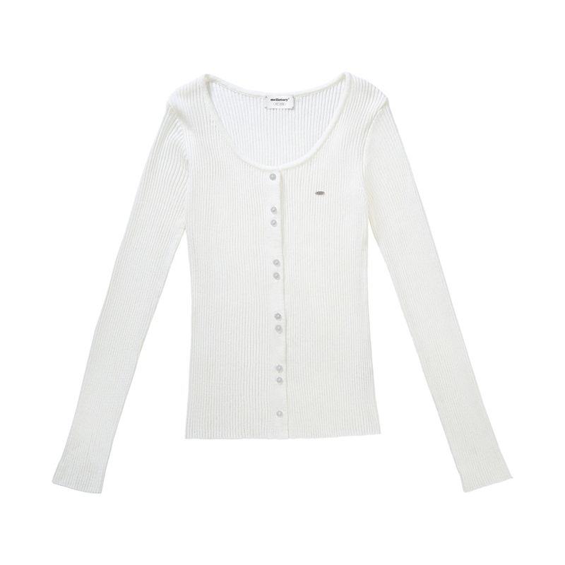 SLIM KNIT CARDIGAN (IVORY)