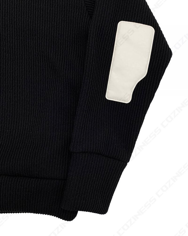 MT leather patch semi zip-up (3 colors)