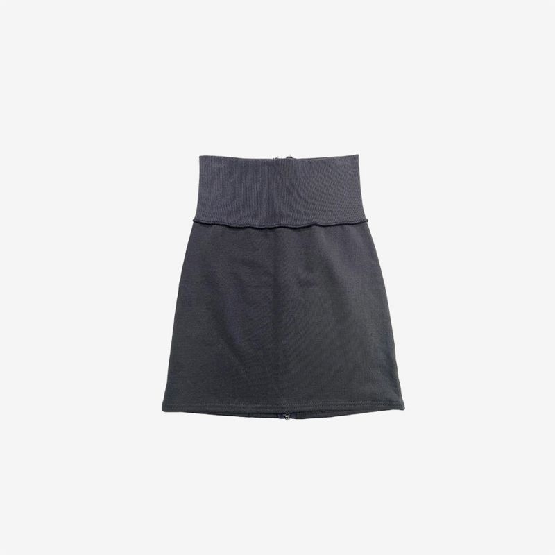 vanon ribbed zipper skirt