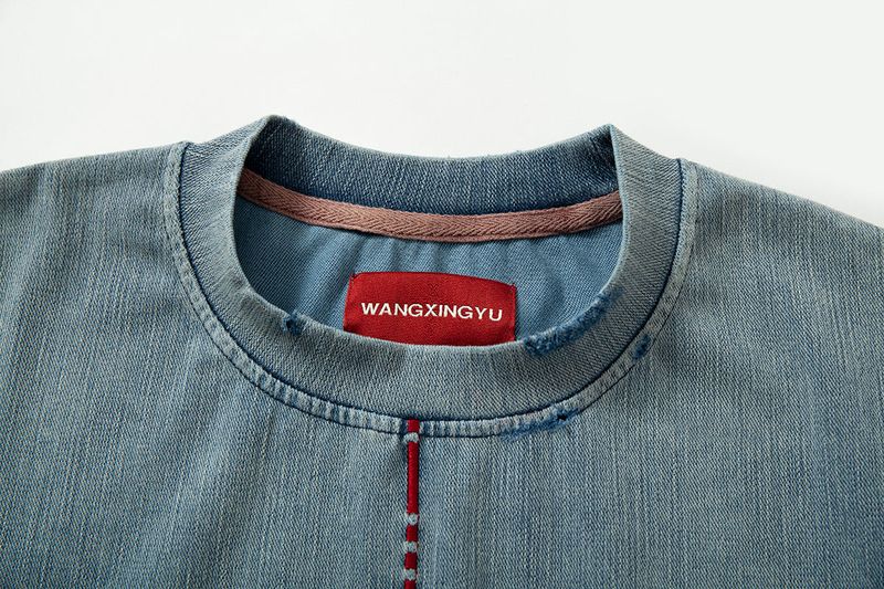 WASHED KNIT DENIM LONG SHIRT