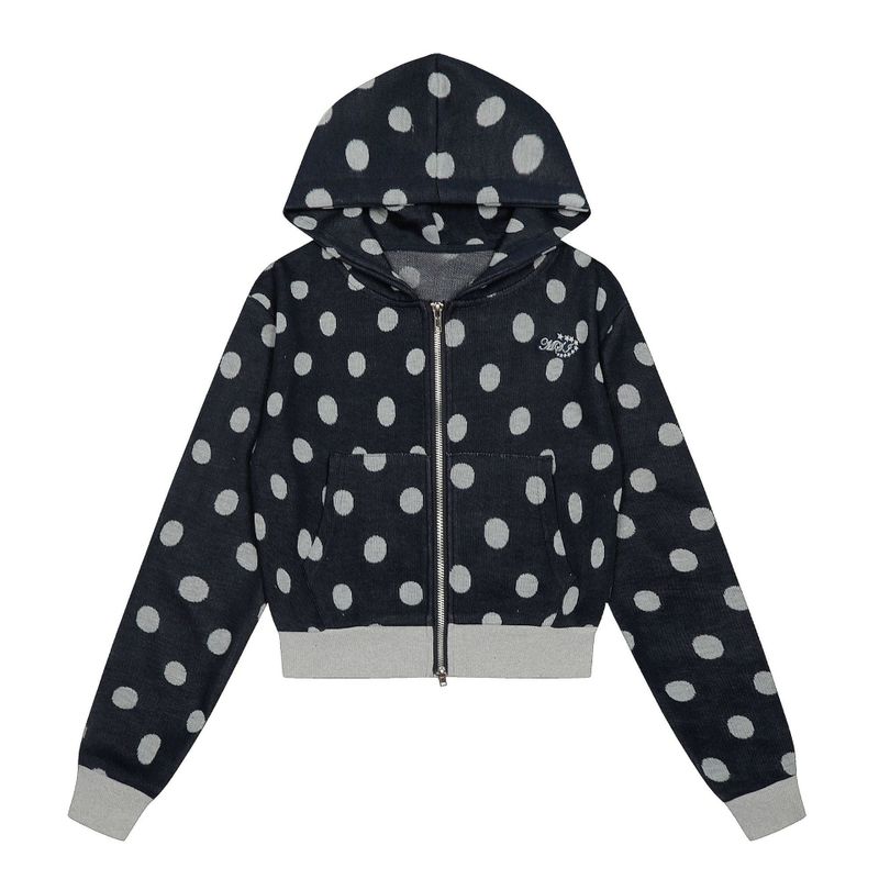 Dot&Star Patten Hooded Zip-up