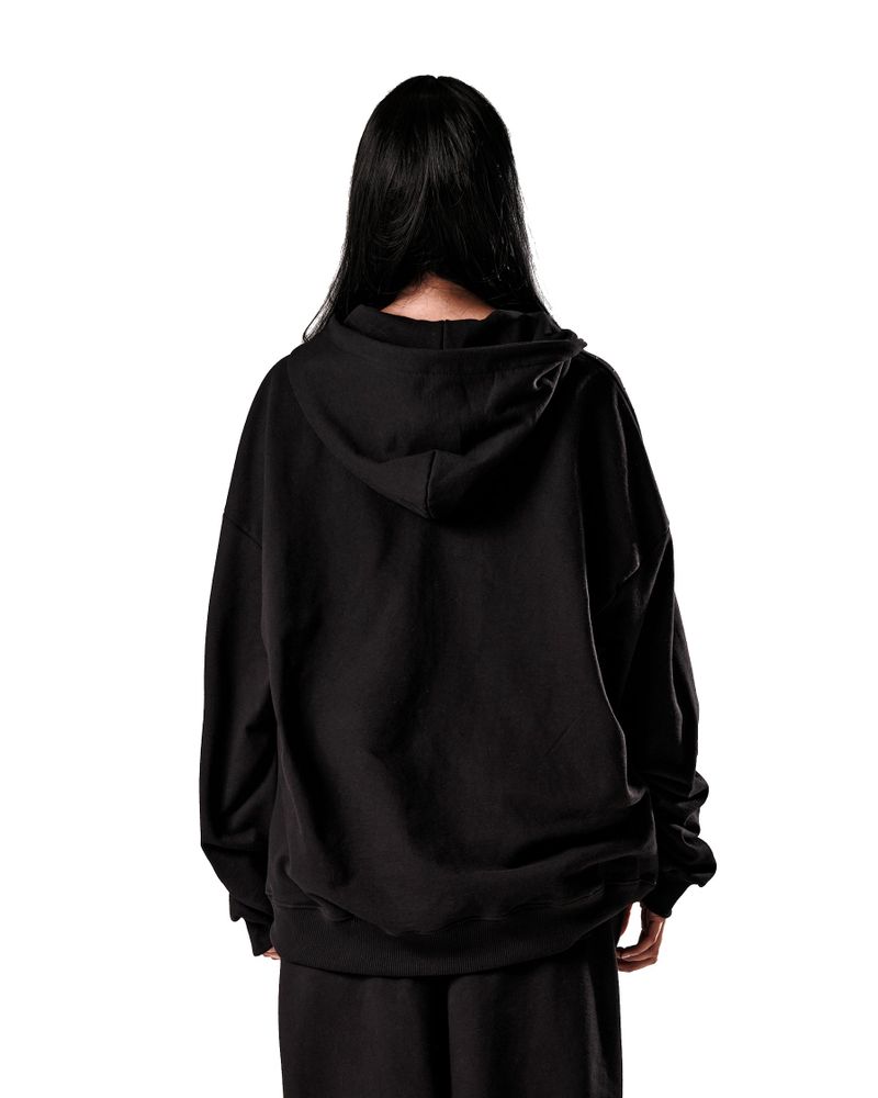 NO STRESS HOTFIX SET HOOD ZIP-UP BLACK