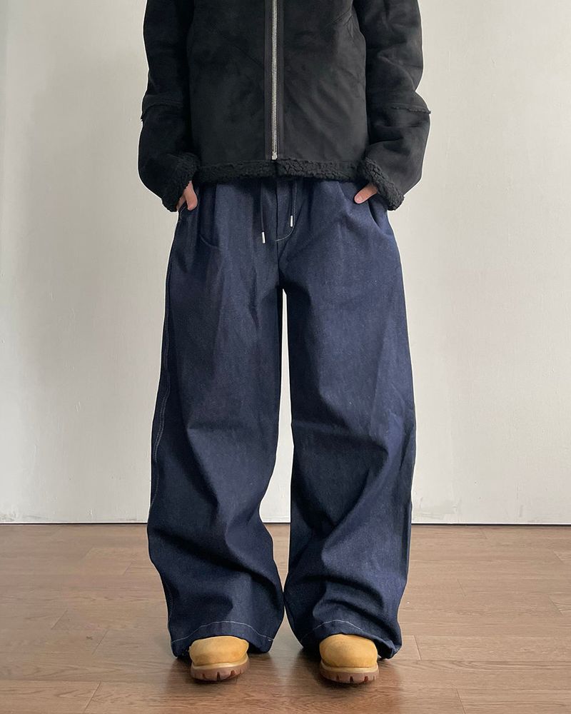 Leon Lettering Denim Pants