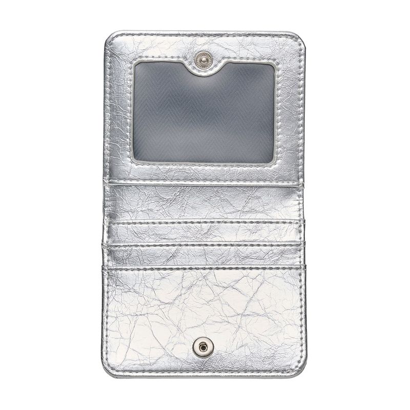 Daisy Photo Slot Half Wallet Bill Card Wallet silver