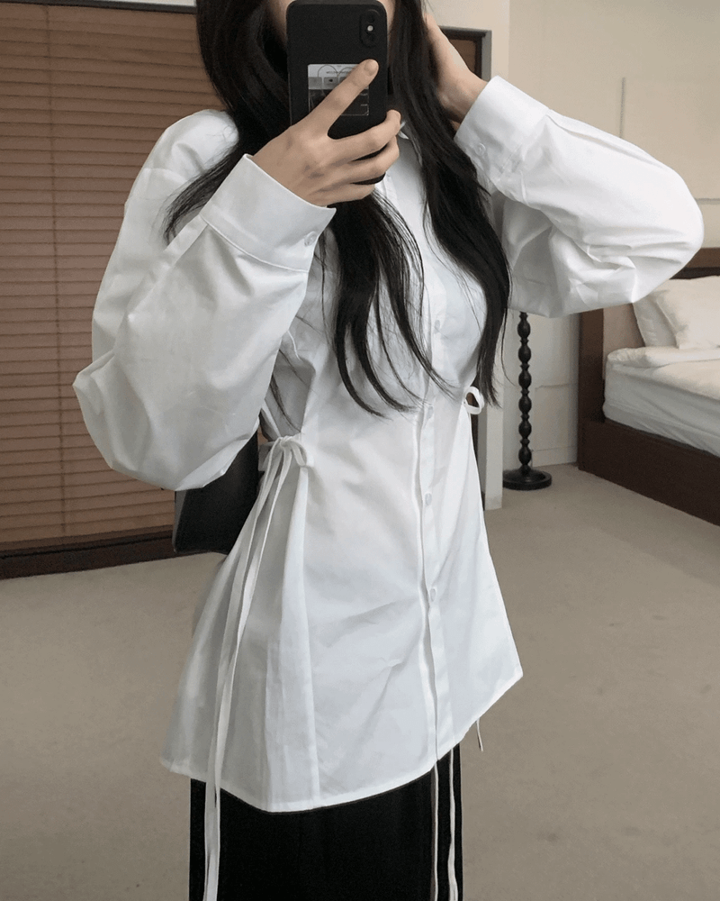 GUSTA（グスタ）の「Refine Side Strap Long Sleeve Shirt（Tops）」