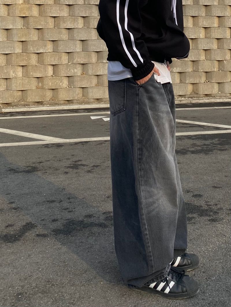 Brush denim balloon pants 2C