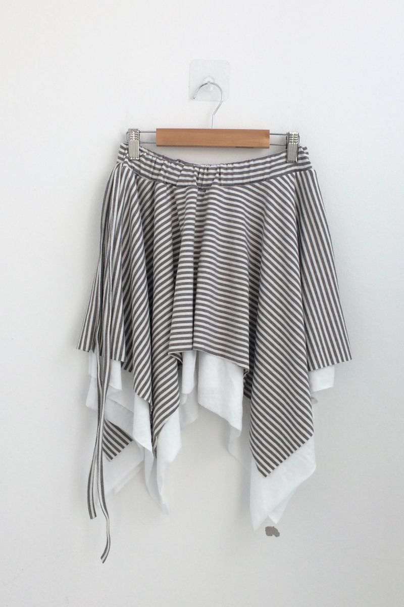 stripe ribbonline wave skirt