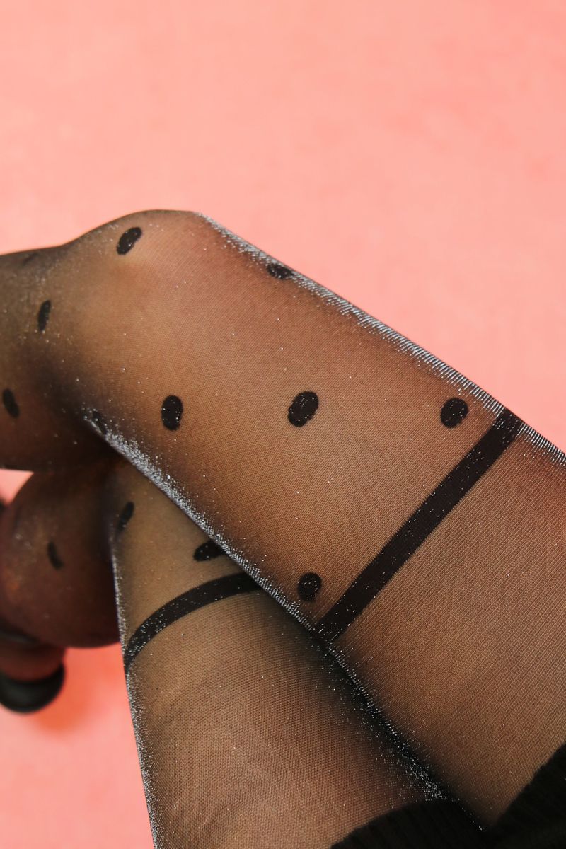 twinkle line big dot tights