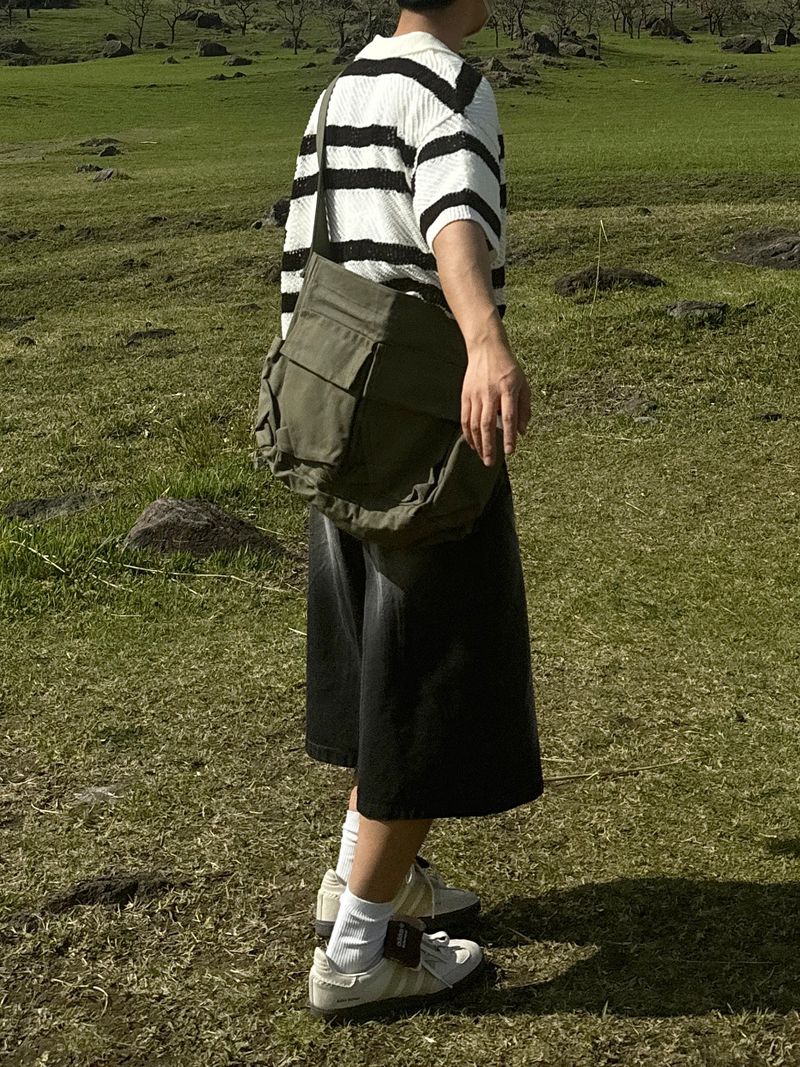 Fabric pocket crossbag (2color)