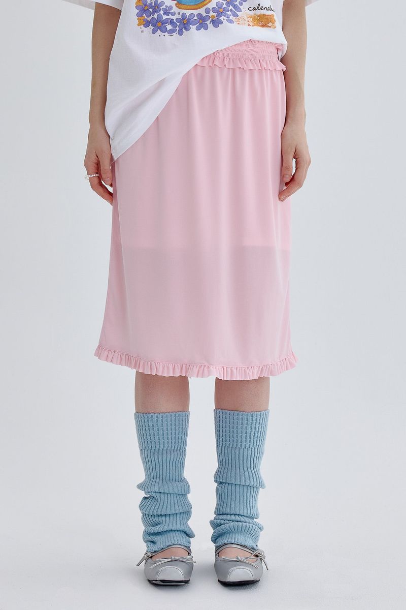 Overlace Layered Skirt [Pink]
