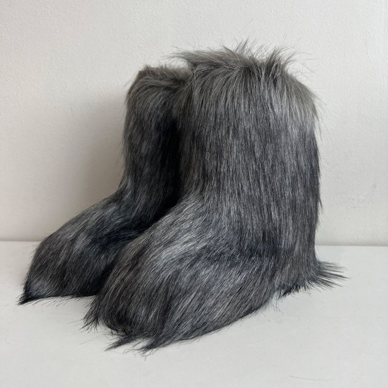 Soft eco fur middle boots (3 Color)