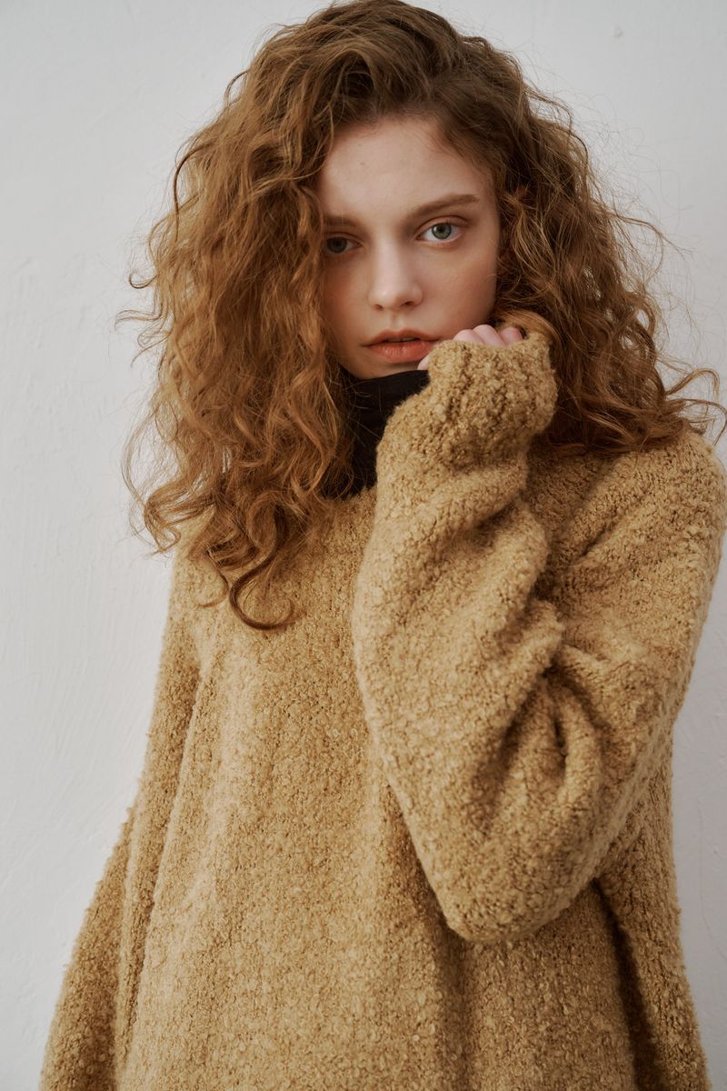 Coil round knit (Beige)