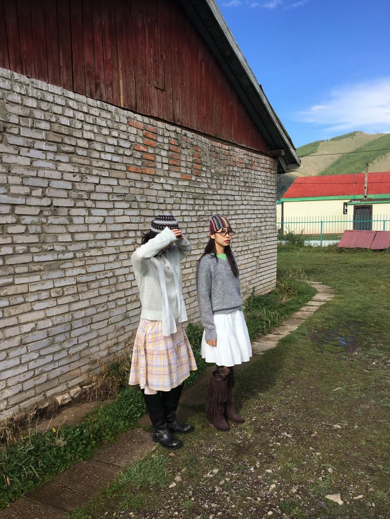 Kindergarten check skirt (2color)