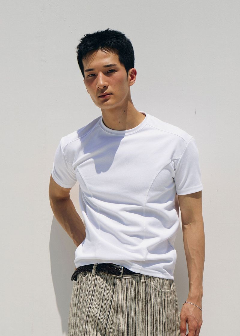 LAURANTSEOUL（ローラントソウル）の「クールカーブハーフTシャツ(White)（トップス）」