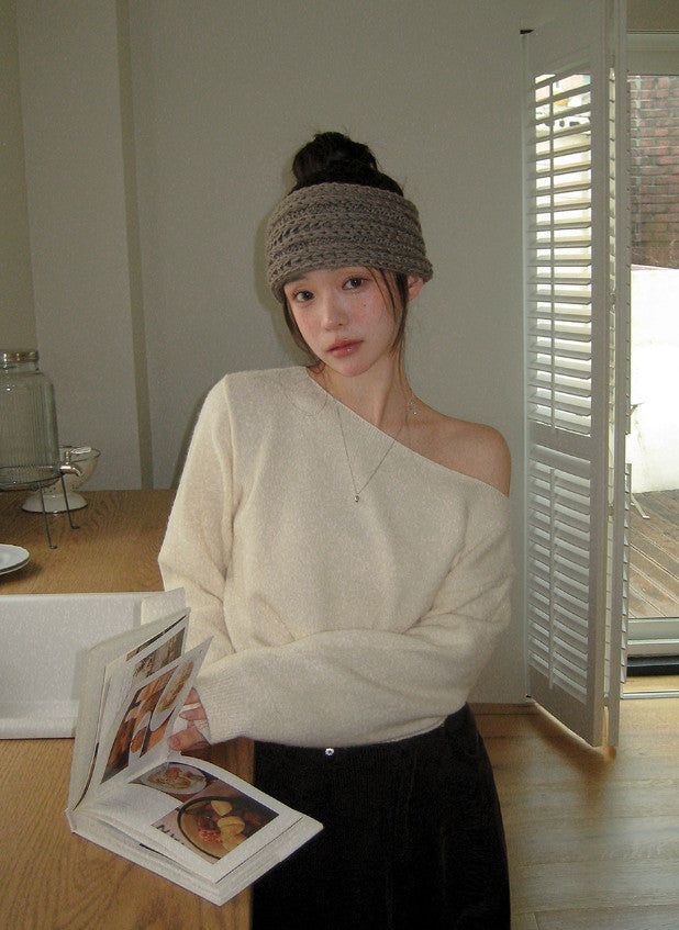 MN Daily Wool Off Shoulder Knit (4color)