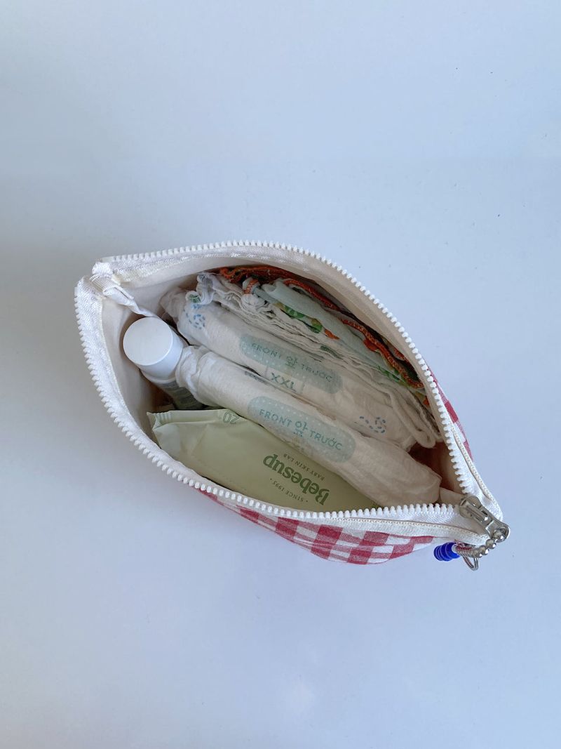 lss basic pouch (L size) _ red check