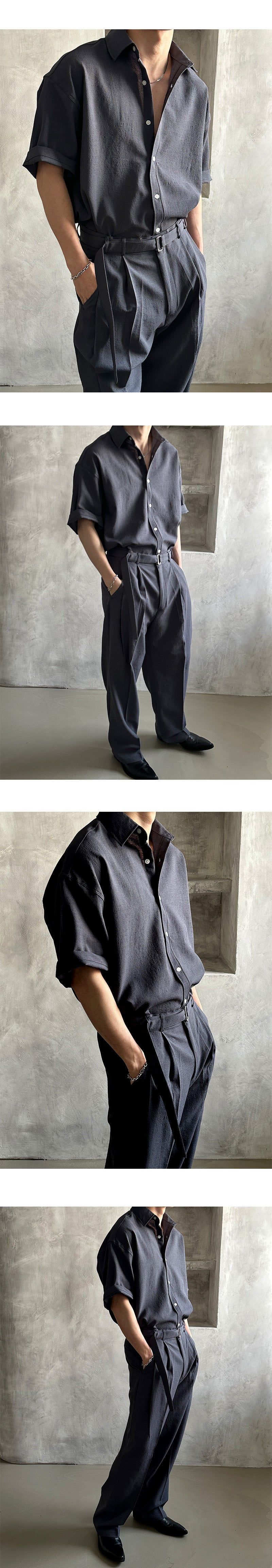 [SET UP가능] Minimal half shirts(3color)