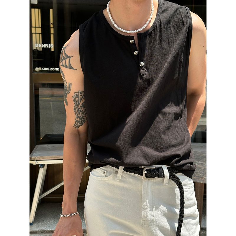 LAURANT（ロラン）の「[S/S] Button henry neck sleeveless (3color)（Tops）」