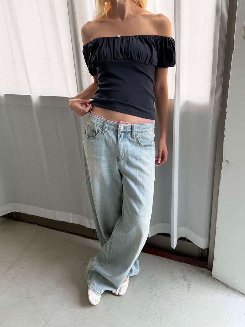 Rose shirring off-shoulder(4color)