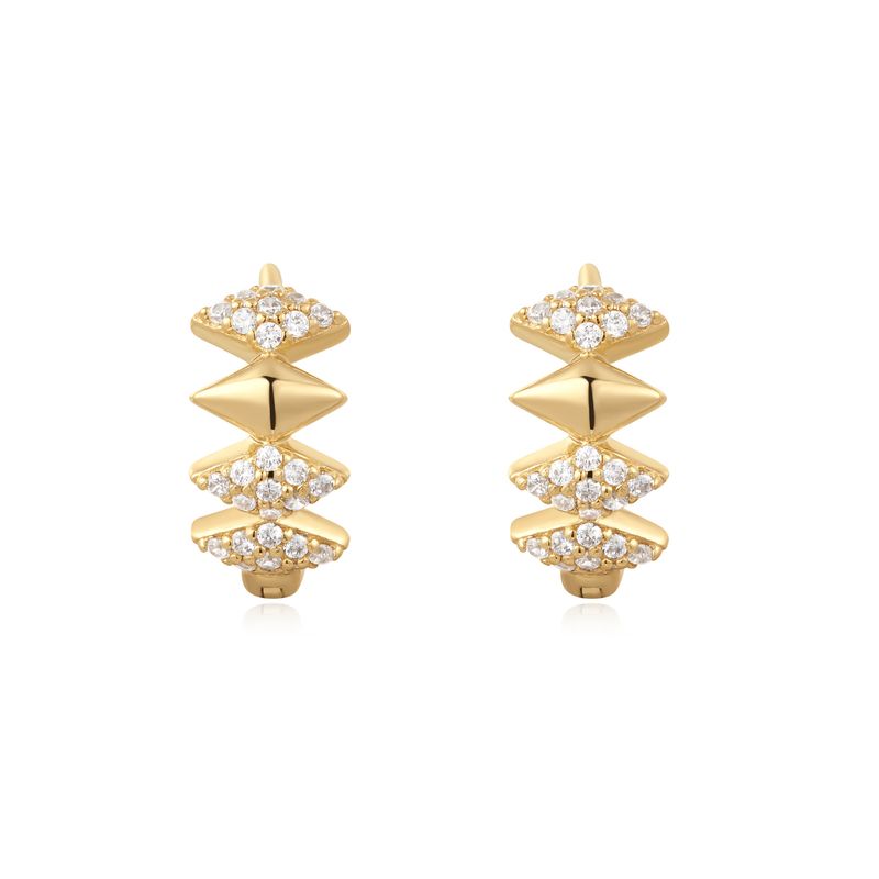 Gold Multi Sparkle 925 Silver Ring Earring E061-09G