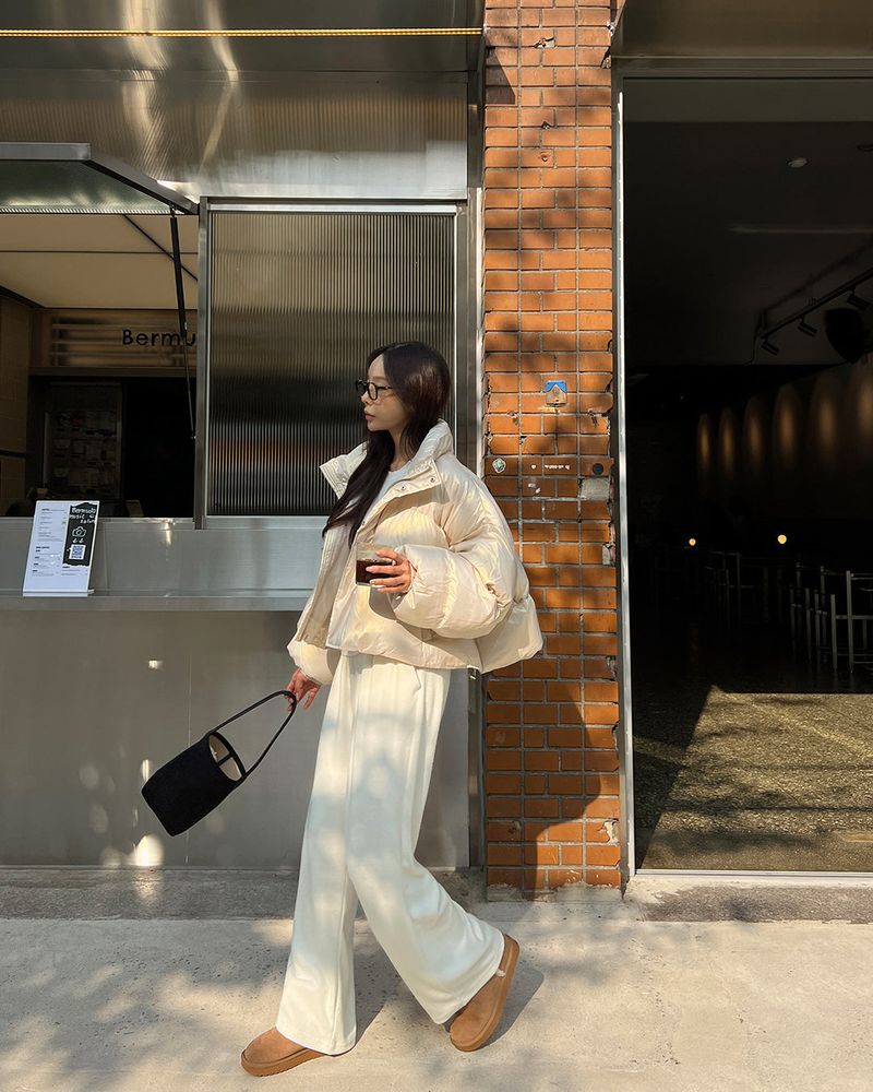 Cropped padded jacket