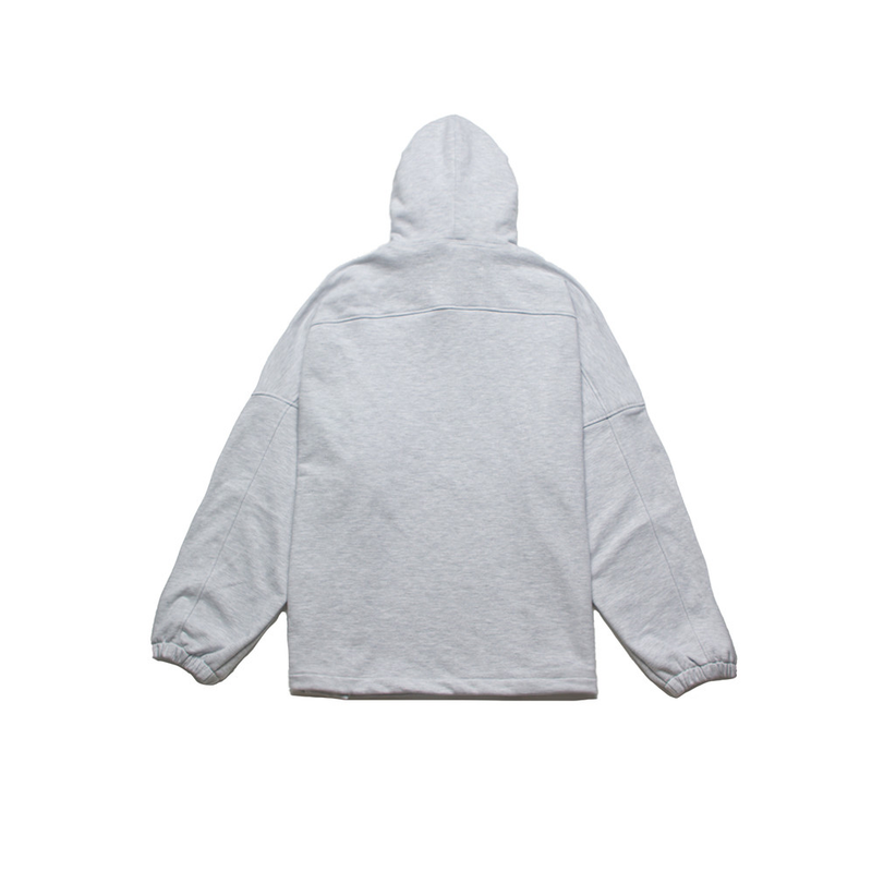 'Shh!' OVER-FIT HOODY_WHITE MELANGE
