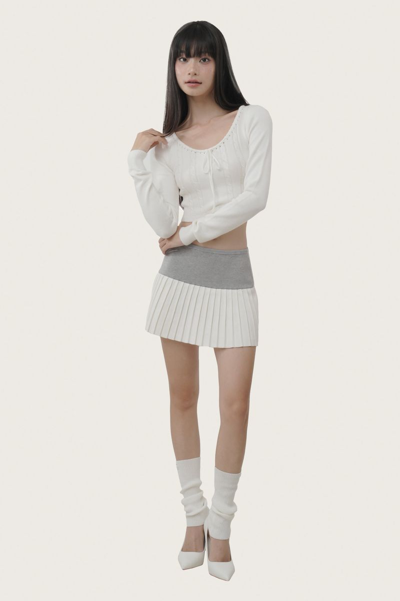 Kleesier（クリーシーア）の「Churro knit pleated skirt（Skirts）」