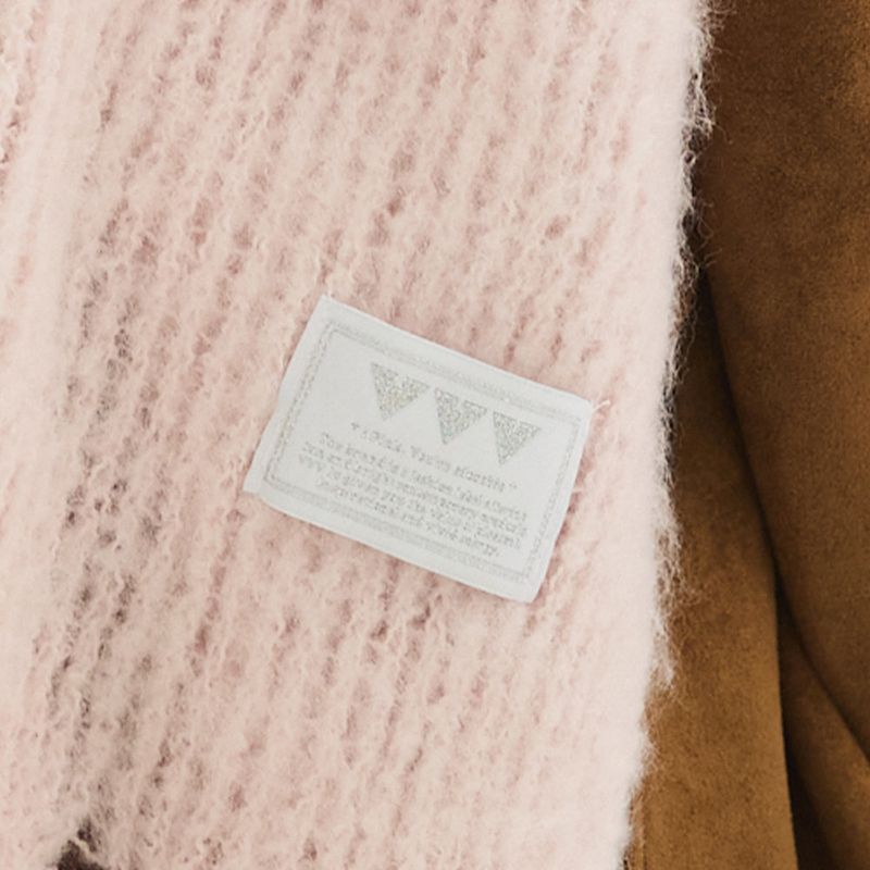 Basic Knit Big muffler_ Pink