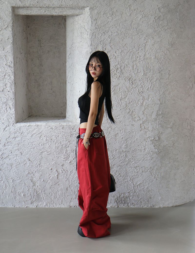 West Cotton Pintuck Wide Pants