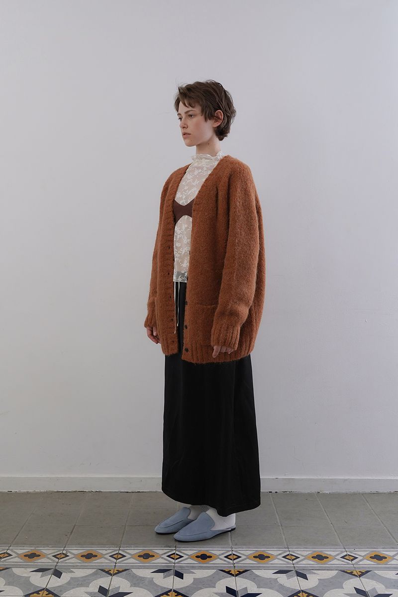 Softy alpaca cardigan_orange