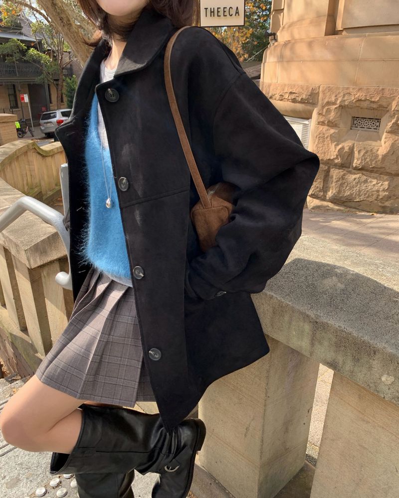 [ORIGINAL] Slub Wrinkled Midi Leather Boots