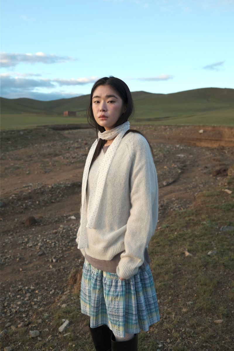 Kindergarten check skirt (2color)