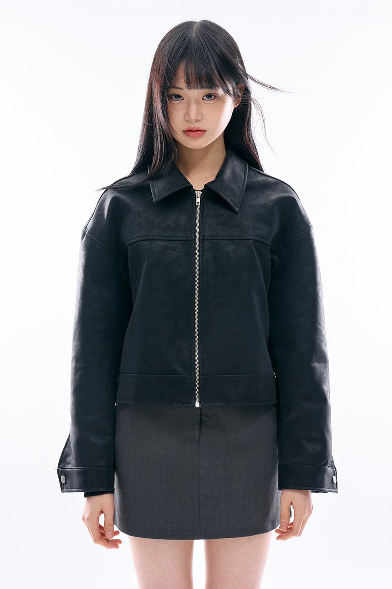 Raucohouse(ラウコハウス)の「Boyle minimal leather jacket(Jackets/Outerwear)」
