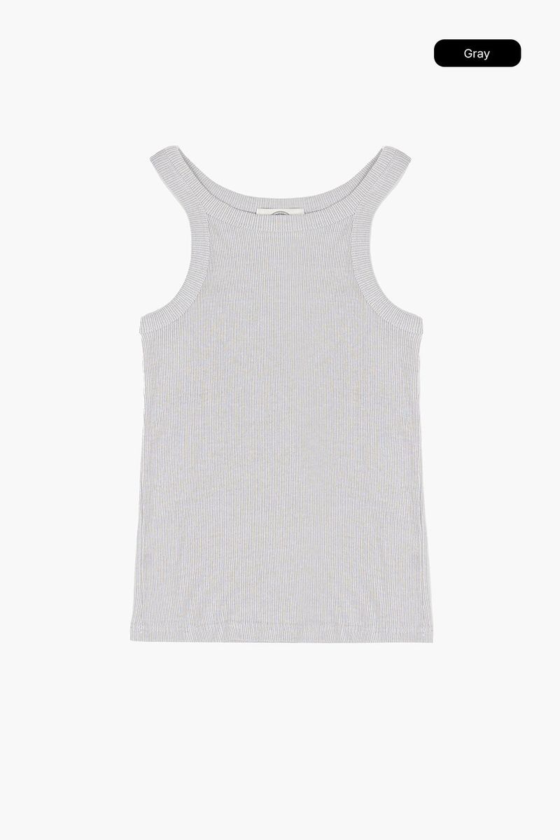 Half wrinkled ribbed sleeveless
