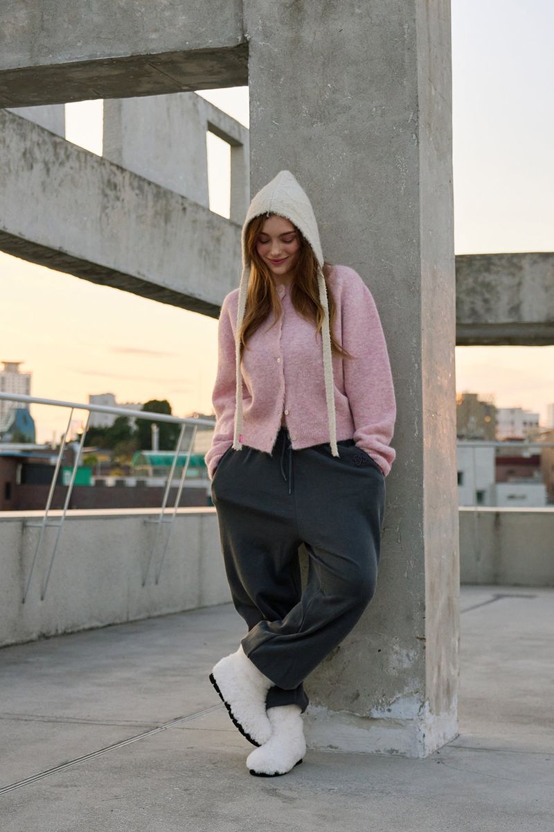 CLASSIC BUTTON CARDIGAN PINK