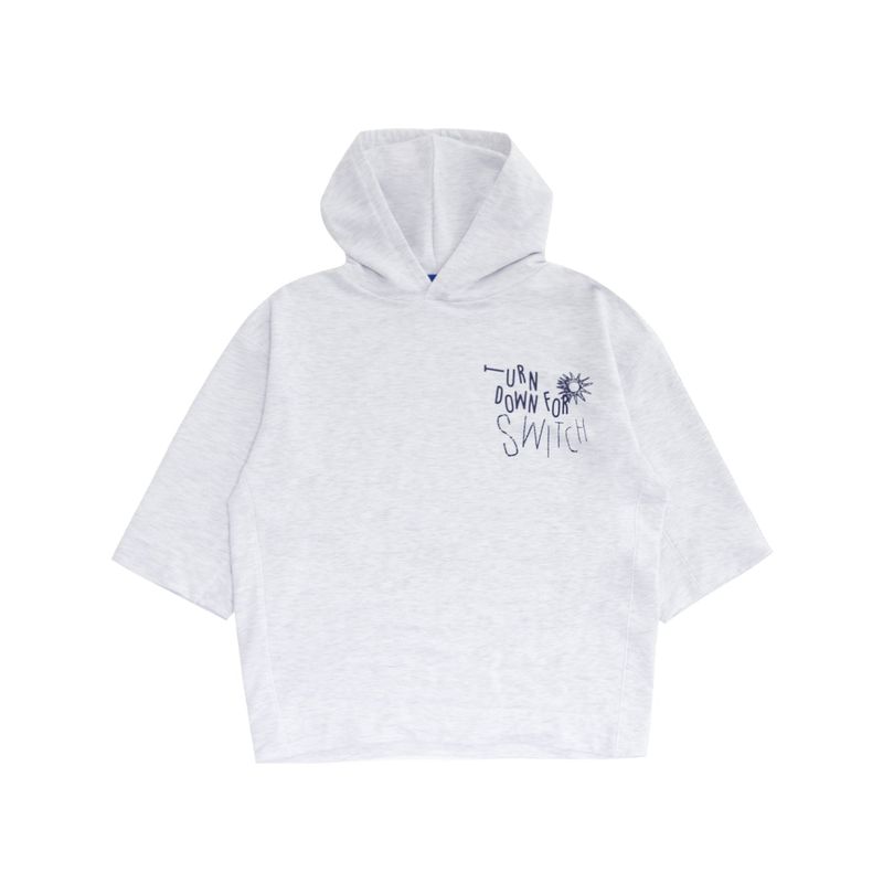 ターンダウンフードスウェット半袖Tシャツ(UNISEX)_SYS3TS07LG
