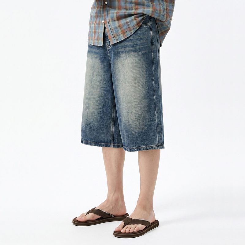 NTET(エヌティーイーティー)の「basic washing bermuda denim pants (vintage blue)(Pants)」
