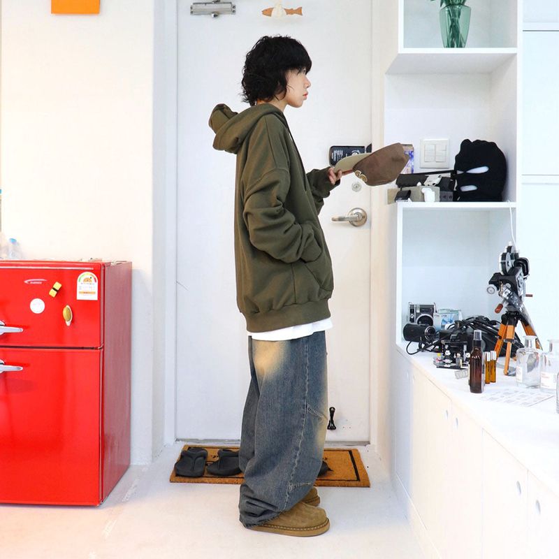 wide dart bizo denim pants