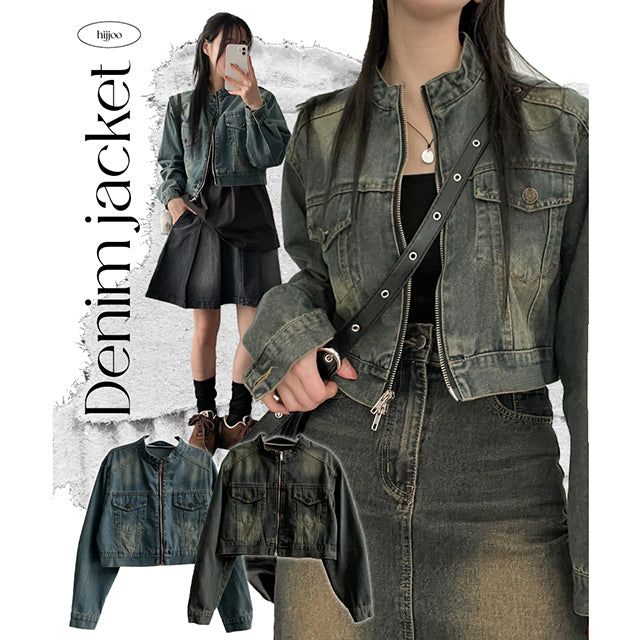 hijjoo（ハイチュー）の「Eyelan Two-way China High-Neck Washing Denim Jacket（Jackets/Outerwear）」