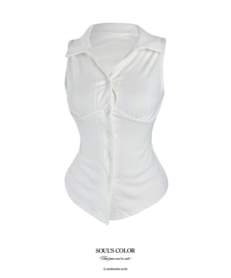 Lora Shirt Sleeveless Top (2color)